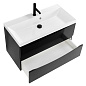 Тумба с раковиной подвесная BelBagno Marino 1000 , Nero Lucido, 1000x445x500, MARINO-1000-2C-SO-NL-P/BB1000/445-LV-MR-PR