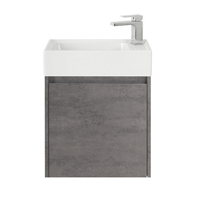 KRAFT MINI База под раковину подвесная с с распашной дверцей, Cemento Grigio, 494х256x490, KRAFT MINI-500/260-1A-SO-CG-R
