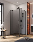 Душевой уголок CEZARES SLIDER-AH-1-90-100/110-GRIGIO-NERO тонированное стекло, профиль черный матовый