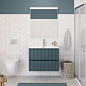 Тумба с раковиной подвесная BelBagno UNO-900-2C-SO-AO Голубой матовый, раковина белая BB-8099-90