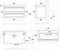 PLATINO База под раковину подвесная с двумя выкатными ящиками, черный матовый, 1000x490x550, AM-Platino-1000-2C-SO-NM