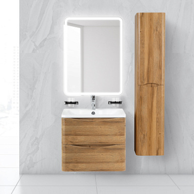 Тумба подвесная с раковиной из литьевого мрамора BelBagno ACQUA 60 Rovere Rustico