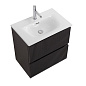 Тумба с раковиной подвесная BelBagno UNO-MINI-700-2C-SO-GSO Темно-серый матовый, раковина белая BB-8099-3-70