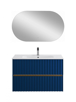 Тумба подвесная с керамической раковиной, Art&Max ELEGANT, 90 см сапфир AM-ELEGANT-900-2C-SO-SA-P+AM7110-90