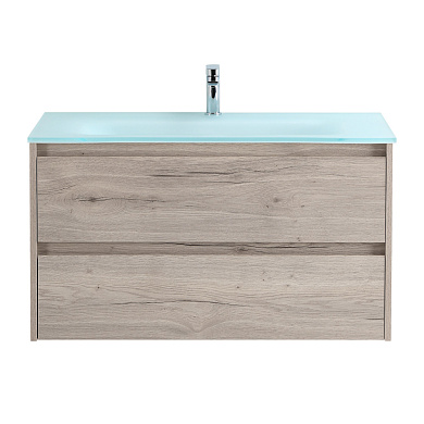 Тумба с раковиной подвесная Belbagno KRAFT 1000, Rovere Galifax Bianco, 1010х460х515, KRAFT-1000-2C-SO-RGB/BB1010/465-LV-VTR-BO