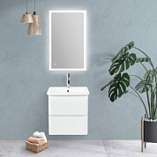 Тумба подвесная с керамической раковиной для ванной комнаты Belbagno Albano CER 50 см Pino Scania