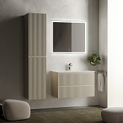 Тумба с керамической раковиной подвесная, SANCOS Snob R, 80 см Beige Soft SNR80CE+CN7012
