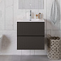 Тумба с раковиной подвесная BelBagno UNO-700-2C-SO-GSO Темно-Серый матовый, раковина белая BB-8099-70