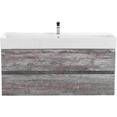 MOLVENO 46 База под раковину подвесная с двумя выкатными ящиками, Legno Grigio, 1200x460x500, MOLVENO 46-120-2C-SO-LG