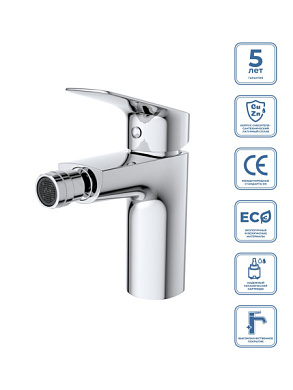 Смеситель для биде без донного клапана BelBagno DUE-BD-CRM-W0