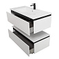 Тумба подвесная с  раковиной из искусственного мрамора, CEZARES SLIDER, 100 см Bianco Opaco SLIDER-1000-1C-SO-BO+CZR-1000/480-LV-MR-PRS+SLIDER-1000-1C-PI-BO