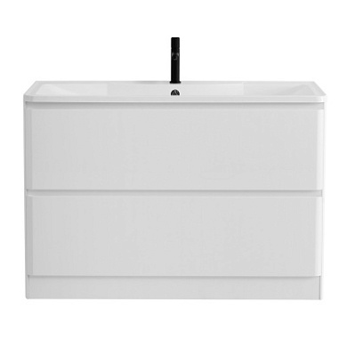 ALBANO База под раковину напольная с двумя выкатными ящиками, Bianco Lucido, 1200x450x810, ALBANO-1200-2C-PIA-BL