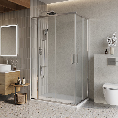 Душевой уголок BelBagno LUCE-AH-21-145/90-C-Cr прозрачное стекло, профиль хром