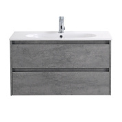 KRAFT База под раковину подвесная с двумя выкатными ящиками, Cemento Grigio, 800x460x500, KRAFT-800-2C-SO-CG