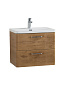 Тумба подвесная с керамической раковиной, Belbagno DUE, 50 см Rovere Nature DUE-500-2C-SO-RN-P+RS333MBSN.4/160+BB-8076-3-50