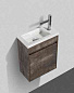 Тумба подвесная с раковиной из литьевого мрамора BelBagno PIETRA MINI 40-R Stone, правосторонняя