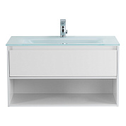 Тумба с раковиной подвесная Belbagno KRAFT 800, Bianco Opaco, 800x460x500, KRAFT-800-1C-SO-BO/BB810/465-LV-VTR-BL