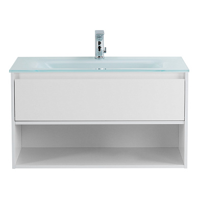 Тумба с раковиной подвесная Belbagno KRAFT 800, Bianco Opaco, 800x460x500, KRAFT-800-1C-SO-BO/BB810/465-LV-VTR-BL
