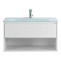 Тумба с раковиной подвесная Belbagno KRAFT 800, Bianco Opaco, 800x460x500, KRAFT-800-1C-SO-BO/BB810/465-LV-VTR-BL