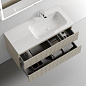 Тумба с керамической раковиной подвесная правосторонняя, SANCOS Snob T, 100 см Beige Soft SNT100RCE+CN7015