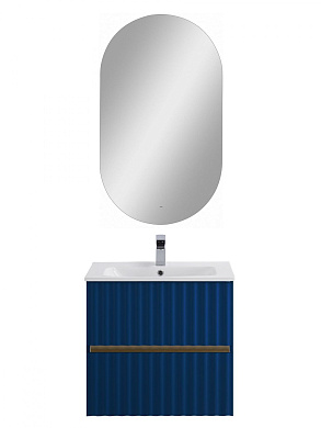 Тумба подвесная с керамической раковиной, Art&Max ELEGANT, 60 см сапфир AM-ELEGANT-600-2C-SO-SA-P+AM7110-60