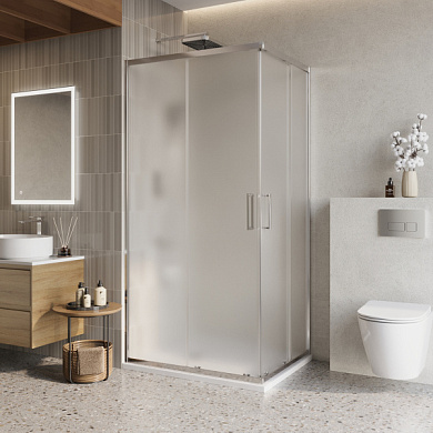 Душевой уголок BelBagno LUCE-AH-2-100/80-P-Cr рифлёное стекло, профиль хром