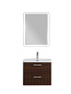 Тумба подвесная с керамической раковиной, Belbagno DUE, 50 см Noce DUE-500-2C-SO-NOCE-P+RS333CP.4/160+BB-8076-3-50