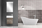 Тумба подвесная с керамической раковиной BelBagno KRAFT MINI 50 Pino Pasadena, правосторонняя