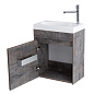 Тумба подвесная с раковиной из литьевого мрамора BelBagno PIETRA MINI 46-L Stone, левосторонняя