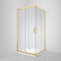 Душевой уголок BelBagno LUCE-A-2-80-C-ORO прозрачное стекло, профиль глянцевое золото