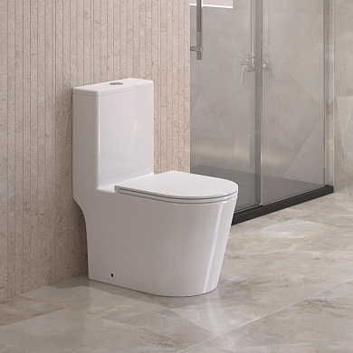 Унитаз-моноблок с сиденьем и смывом ТОРНАДО BelBagno КОНТУР (TRE-TOR) BB673CP-MN-TOR/SC