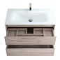 Тумба с раковиной подвесная Belbagno KRAFT 1000, Rovere Galifax Bianco, 1010х460х515, KRAFT-1000-2C-SO-RGB/BB1010/465-LV-VTR-BO