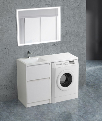 Тумба с раковиной напольная,левая, BelBagno KRAFT-LVD-580/1200-2C-PIA-BO Bianco Opaco