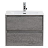 KRAFT 39 База под раковину с двумя выкатными ящиками, Cemento Grigio, 610х390х515, KRAFT 39-600/390-2C-SO-CG
