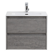 KRAFT 39 База под раковину с двумя выкатными ящиками, Cemento Grigio, 710х390х515, KRAFT 39-700/390-2C-SO-CG