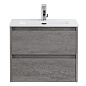 KRAFT 39 База под раковину с двумя выкатными ящиками, Cemento Grigio, 710х390х515, KRAFT 39-700/390-2C-SO-CG