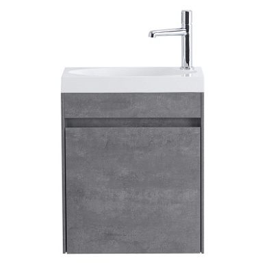 PIETRA MINI База под раковину подвесная, Stucco Cemento 454x257x520, PIETRA MINI-460-1A-SO-SCM-R, правосторонняя
