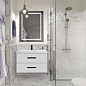 Тумба подвесная с раковиной из литьевого мрамора BelBagno AURORA 90 Bianco Lucido