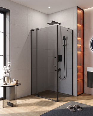 Душевой уголок CEZARES SLIDER-AH-1-80-100/110-GRIGIO-NERO