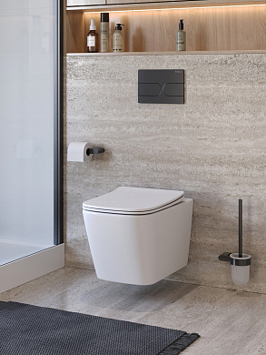 Унитаз подвесной безободковый с сиденьем и смывом ТОРНАДО BelBagno СТРУКТУРА (KRAFT-TOR) BB7106CH-TOR/SC