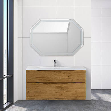 Тумба с раковиной подвесная Belbagno MARINO-H60 110, Rovere Nature, MARINO-H60-1100-2C-SO-RN-P / BB1100/450-LV-MR-PR