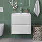Тумба с раковиной подвесная BelBagno UNO-MINI-800-2C-SO-BO Белый матовый, раковина белая BB-8099-3-80