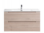 Тумба подвесная с керамической раковиной BelBagno ETNA 100 Rovere Grigio