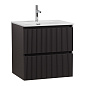 Тумба с раковиной подвесная BelBagno UNO-MINI-700-2C-SO-GSO Темно-серый матовый, раковина белая BB-8099-3-70