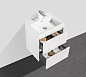 Тумба с раковиной подвесная Belbagno PIETRA MINI 50, Bianco Lucido, PIETRA MINI-500AS-2C-SO-BL / BB-500-PM-LVB