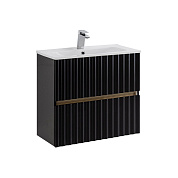 ELEGANT База под раковину подвесная с двумя выкатными ящиками, 60 см AM-ELEGANT-600-2C-SO-NM-LED черный матовый