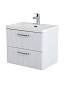 Тумба подвесная с керамической раковиной, Belbagno DUE, 50 см Bianco Lucido DUE-500-2C-SO-BL-P+RS333MBSN.4/160+BB-8076-3-50
