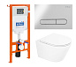 Унитаз подвесной с сиденьем BelBagno TRE BB8001CHR/SC + Система инсталляции для унитазов BelBagno BB002-80 с кнопкой смыва BB005-PR-CH