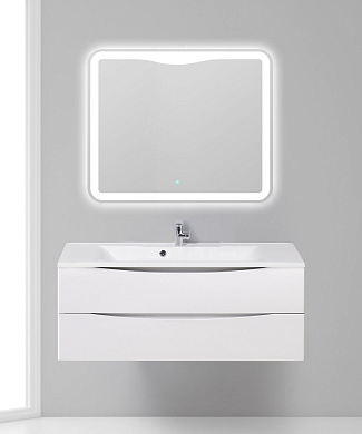 Тумба с раковиной подвесная BelBagno Marino 1200, Bianco Opaco, 1200x450x500, MARINO-1200-2C-SO-BO-P/BB1200/450-LV-MR-PR