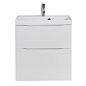 Тумба подвесная с раковиной из литьевого мрамора для ванной комнаты Belbagno Marino-H60 70 см Bianco Lucido, MARINO-H60-700-2C-SO-BL-P/BB700/450-LV-MR-AST